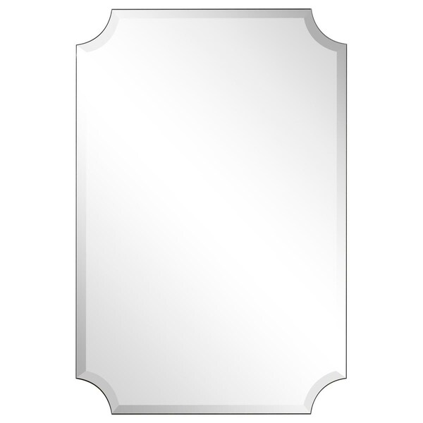 Sekkusu Furniture 24 x 36 in. Frameless Rectangle Scalloped Beveled Wall Mirror - 1 in. Beveled Edge SE2573396 - main